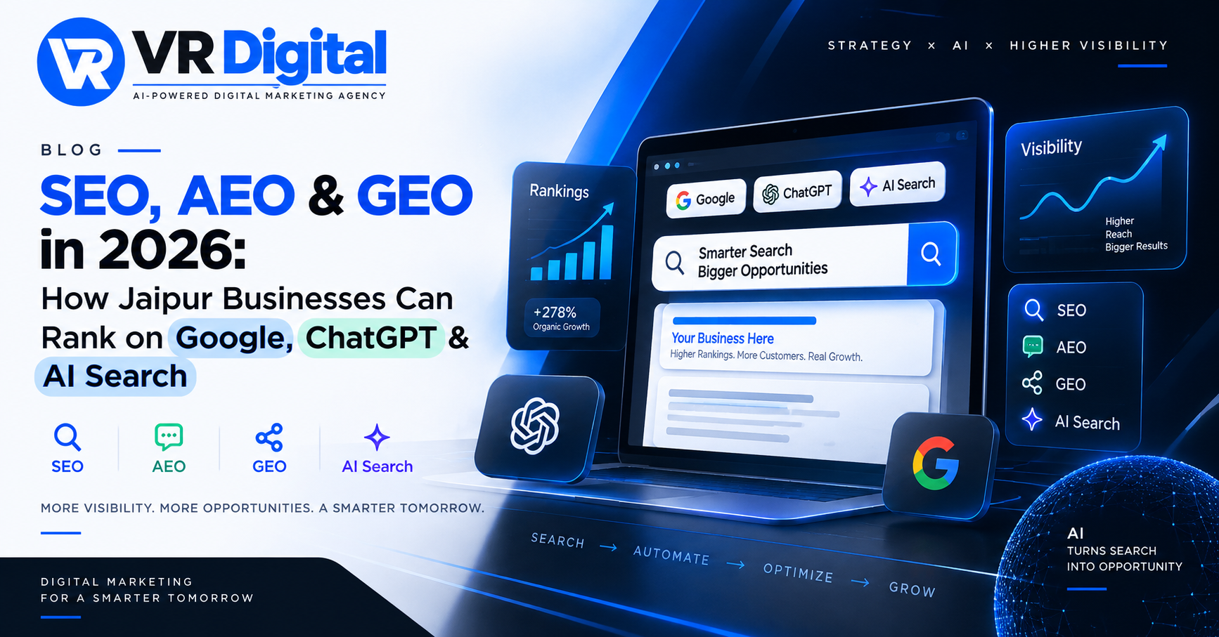 SEO, AEO & GEO in 2026: How Jaipur Businesses Can Rank on Google and AI Search